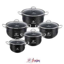 سرویس قابلمه 10 پارچه لایف اسمایل مشکی P-10 اصل